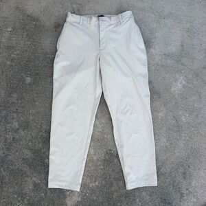 VRST Mens Slim Taper Commuter Pants Beige Stone Size M Elastic Waist Drawstring